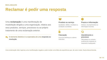 Curso de Gestão das Reclamações
